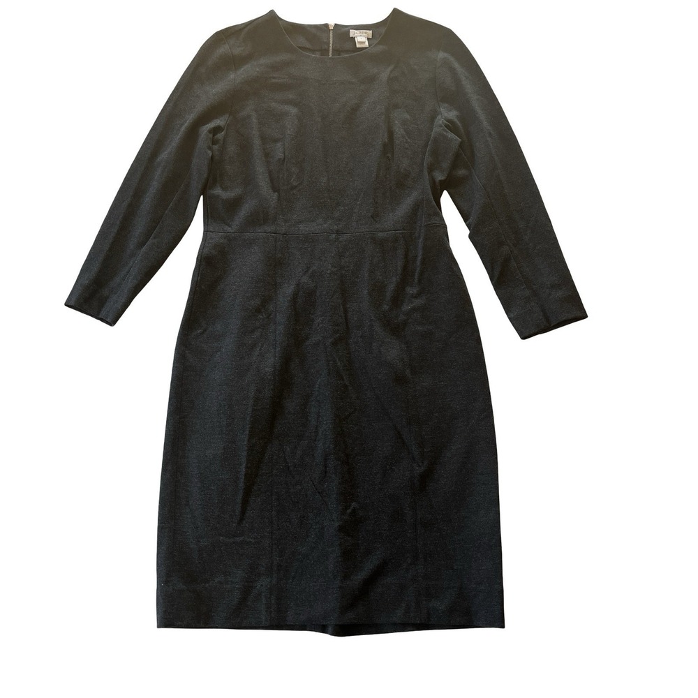 J. Crew‎ Women's Size 6 Gray 3/4 Sleeve Pencil Dress Career Capsule Work Office